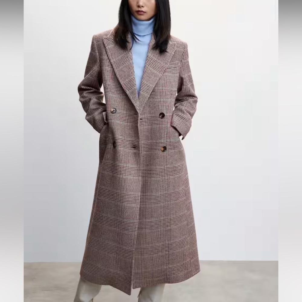 MANGO NWT Italian Wool Double-breasted Coat - Size L